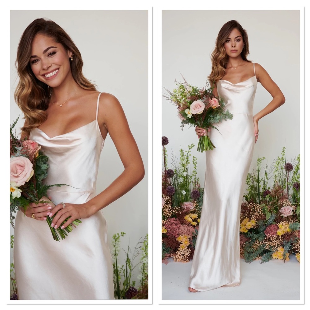 Pretty Lavish Keisha Maxi Dress UK 8 / US 4 Champagne
